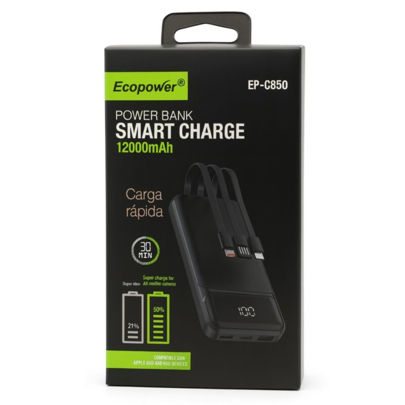 Cargador Portatil ECOPOWER EP-C850 12000 mAh